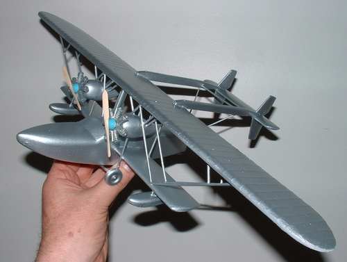 Sikorsky S-38 Amphibian
Silver paint added,plus propellers and engines.
Keywords: SIKORSY S-38 EXPLORERS YACHT,Solid models,carving models in wood,Solid model memories,old time model building,nostalgic model building