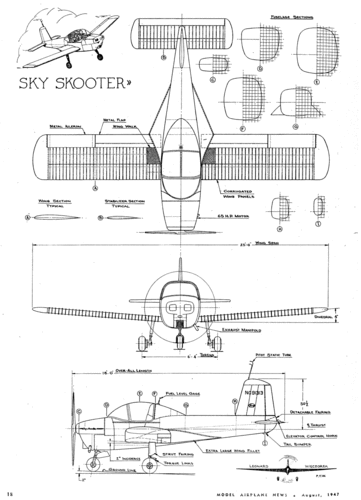 Sky Skooter
From "Model Airplane News" magazine, August 1947
Keywords: Model Airplane News, Sky Skooter