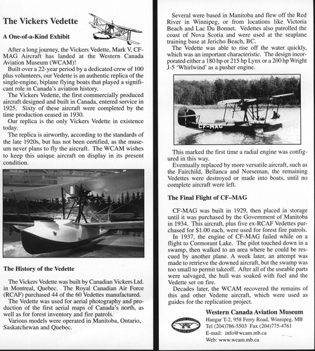 Vickers Vidette History
(jpg format, -- dpi, 1178 KB).

[b]Click on image to download file in original format[/b]
file url: 
http://smm.solidmodelmemories.net/Gallery/albums/userpics/Vickers_Vidette_-_History.jpg

[i]These plans are placed here in review of their accuracy and 
historical content. They are for personal use only and not to
be reproduced commercially. Copyrights remain with the original
copyright holders and are not the property of Solid Model
Memories. Please post comment regarding the accuracy of the
drawings in the section provided on the individual page of the 
plan you are reviewing. If you build this model or if you have 
images of the original subject itself, please let us know. If
you are the copyright holder of the work in question and wish
to have it removed please contact SMM [/i]


Keywords: Vickers Vidette