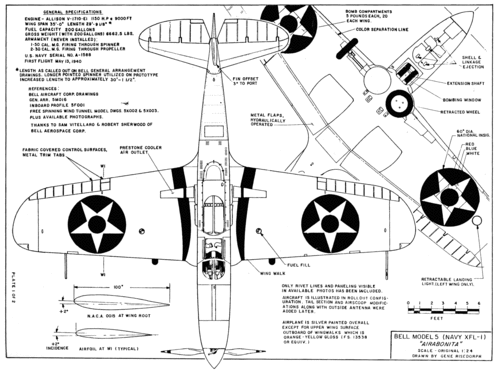 Bell XFL-1 Airabonita (Sht. 1 of 2)
(gif format, --dpi, 218KB).

[b]Click on image to download file in original format[/b]
file url: 
http://smm.solidmodelmemories.net/Gallery/albums/userpics/XFL1a.gif

[i]These plans are placed here in review of their accuracy and 
historical content. They are for personal use only and not to
be reproduced commercially. Copyrights remain with the original
copyright holders and are not the property of Solid Model
Memories. Please post comment regarding the accuracy of the
drawings in the section provided on the individual page of the 
plan you are reviewing. If you build this model or if you have 
images of the original subject itself, please let us know. If
you are the copyright holder of the work in question and wish
to have it removed please contact SMM [/i]
Keywords: Bell XFL-1 Airabonita