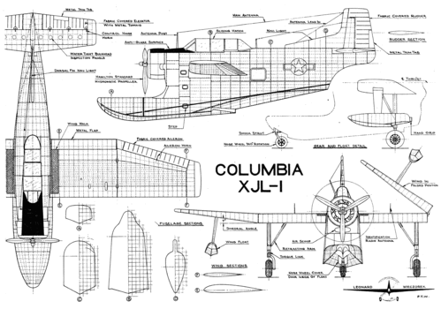 Grumman/Columbia XJL-1
From "Model Airplane News" magazine, April 1947.
