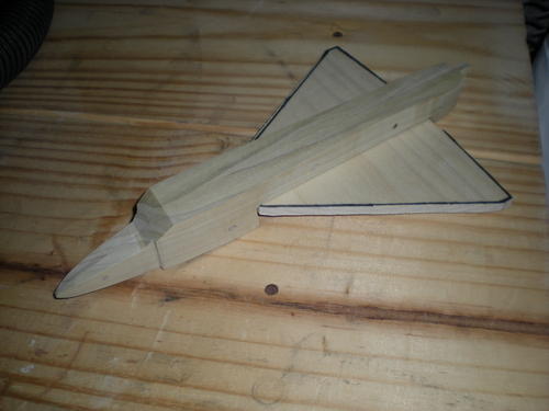 Dagger004
Fuselage and wing blocks pinned together with wood dowels.
Keywords: F-102 Delta Dagger century jets cookup
