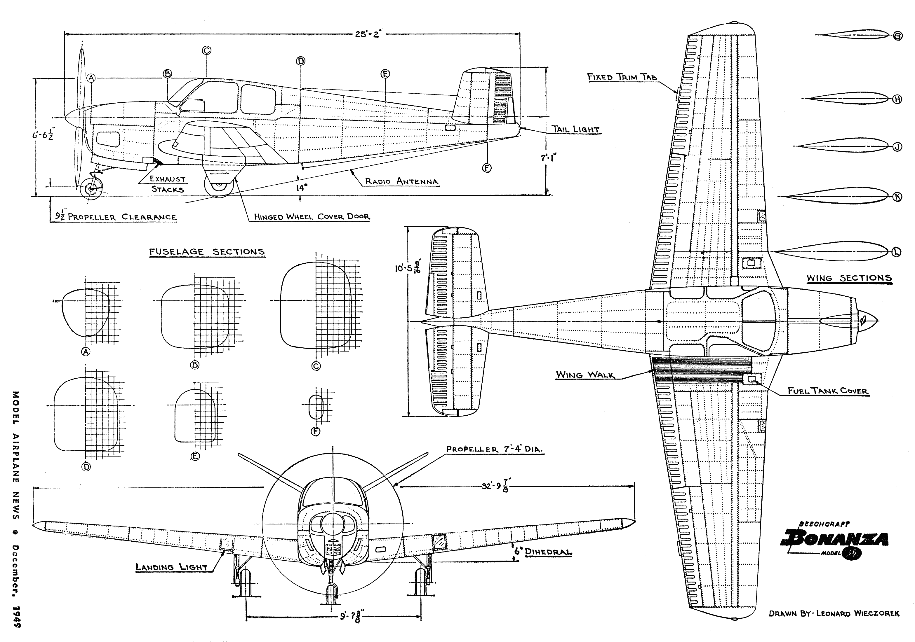 Beechcraft model 18 чертежи