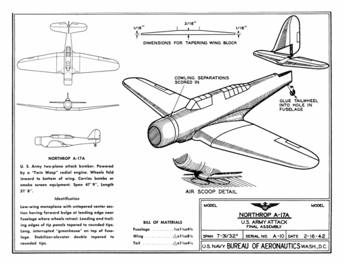 Series A - A-10_Northrop_A-17A_plan - Solid Model Memories